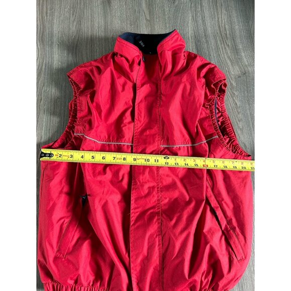 HELLY HANSEN red VEST Men's full zip jacket fleece lining LARGE Hiking Camping - Picture 7 of 8